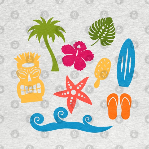 Hawaiian Beach Summer Icons by RageRabbit